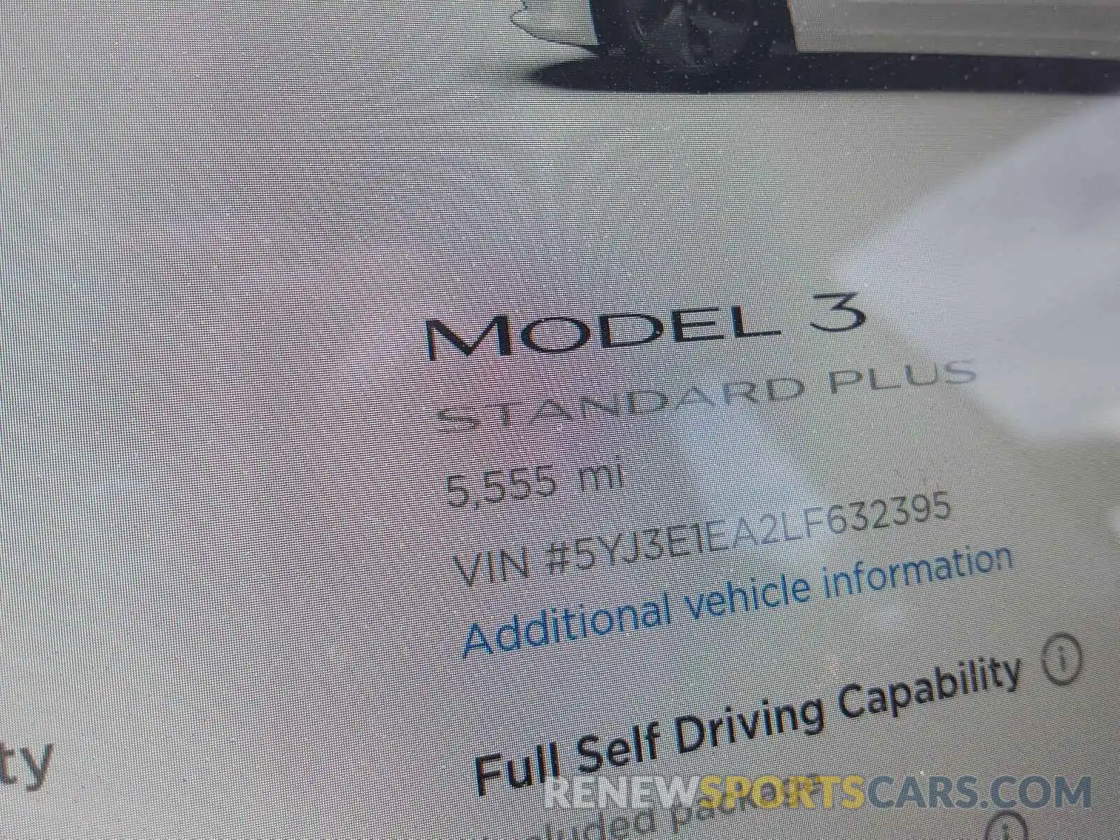 8 Photograph of a damaged car 5YJ3E1EA2LF632395 TESLA MODEL 3 2020