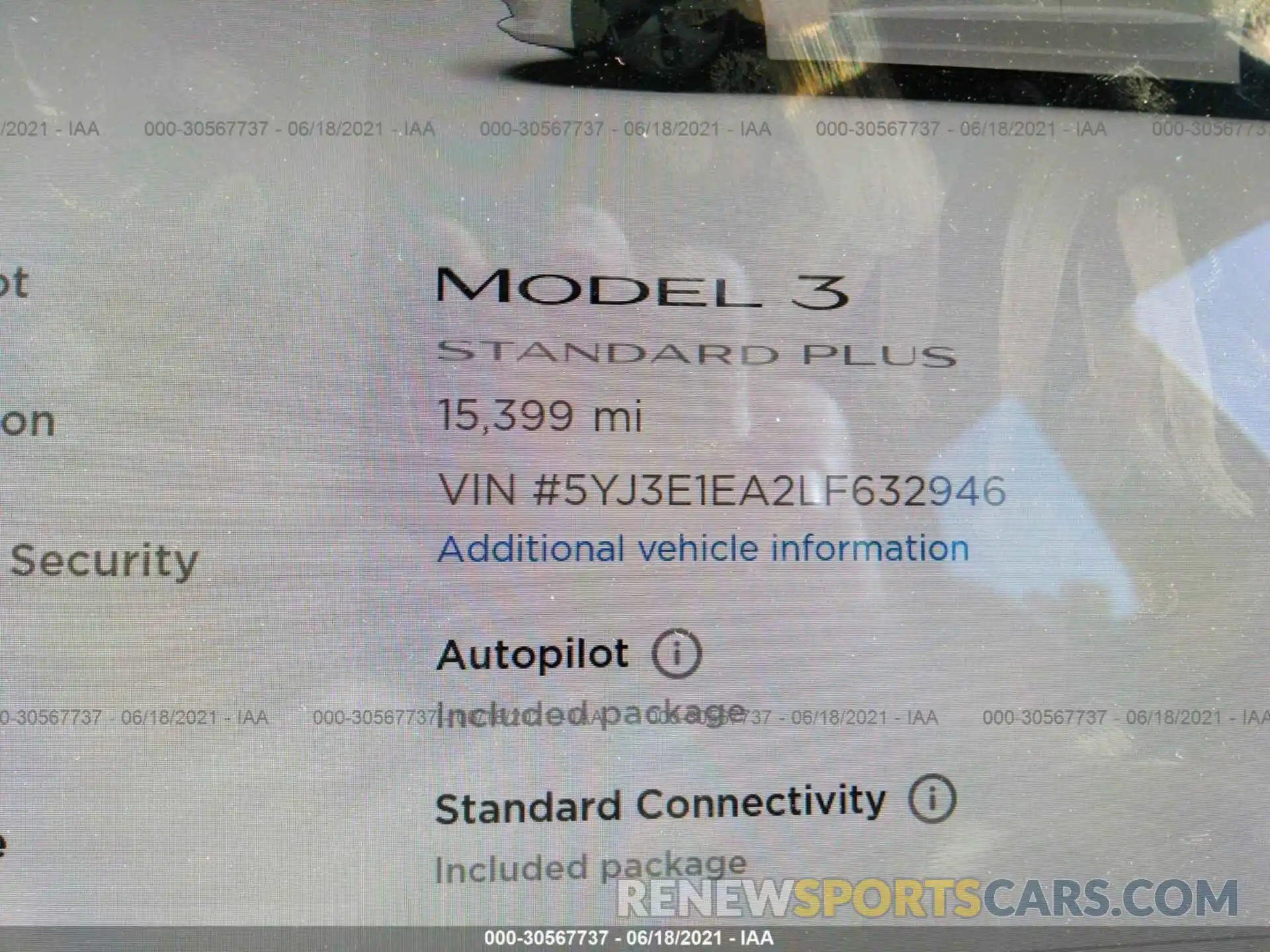 7 Photograph of a damaged car 5YJ3E1EA2LF632946 TESLA MODEL 3 2020