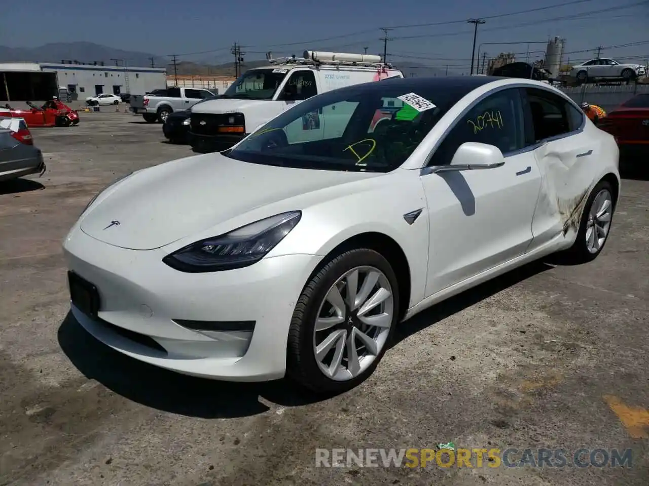 2 Photograph of a damaged car 5YJ3E1EA2LF645812 TESLA MODEL 3 2020