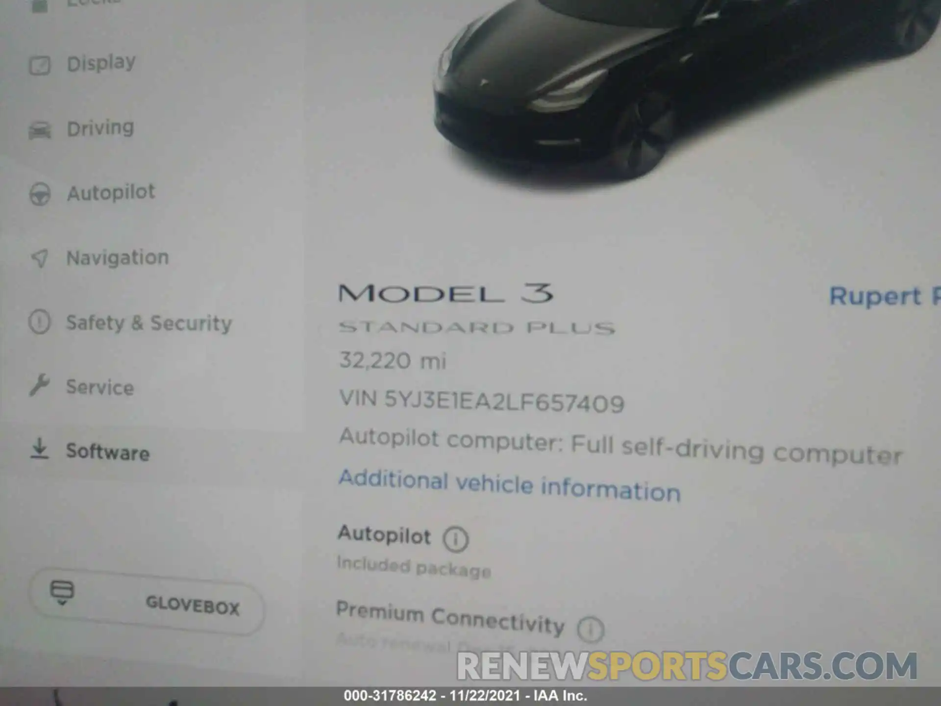 7 Photograph of a damaged car 5YJ3E1EA2LF657409 TESLA MODEL 3 2020