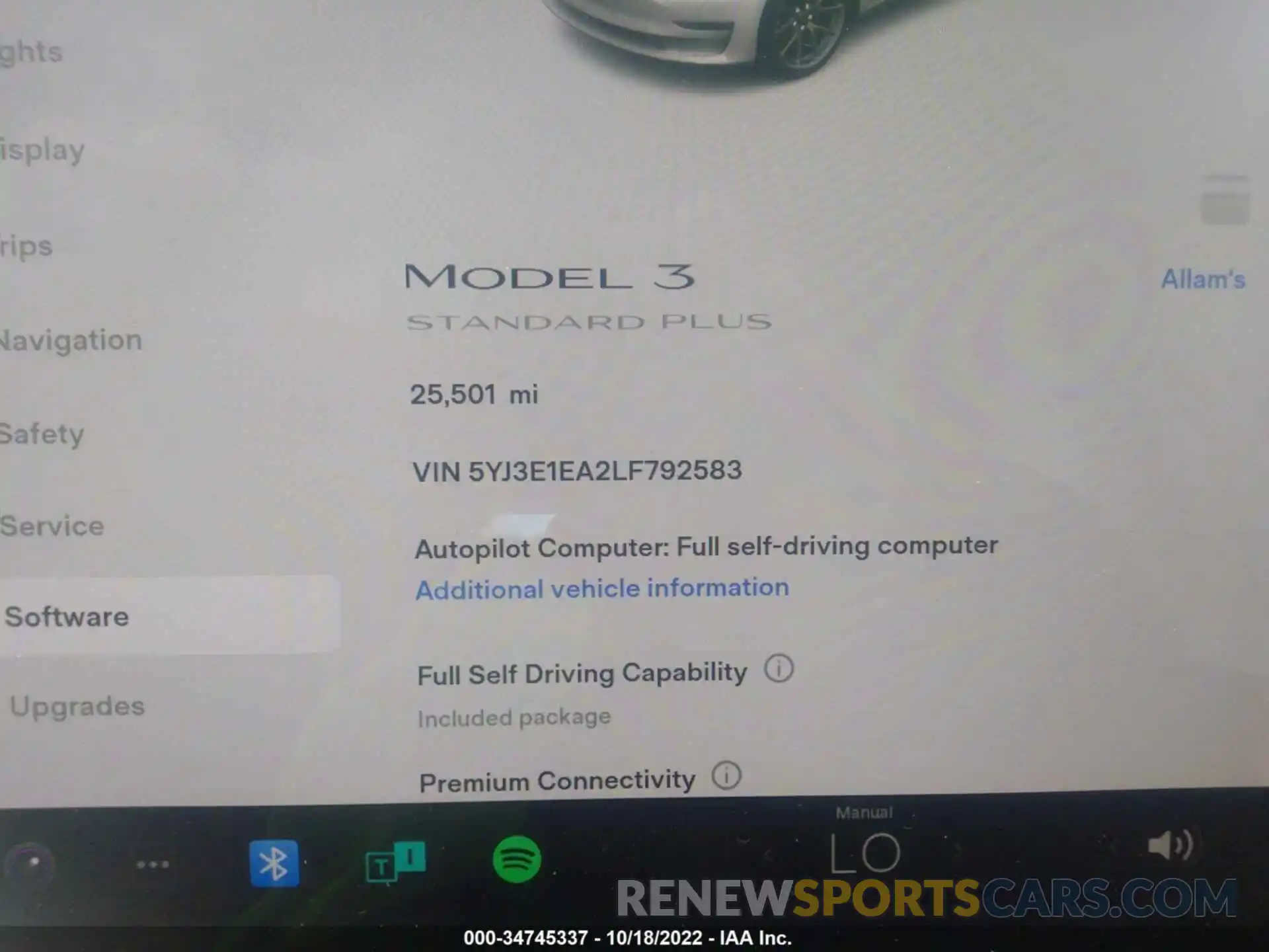 7 Photograph of a damaged car 5YJ3E1EA2LF792583 TESLA MODEL 3 2020