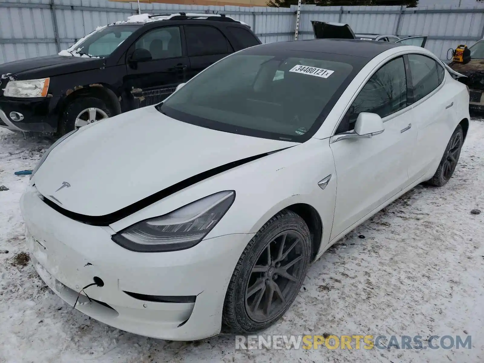 2 Photograph of a damaged car 5YJ3E1EA2LF794303 TESLA MODEL 3 2020