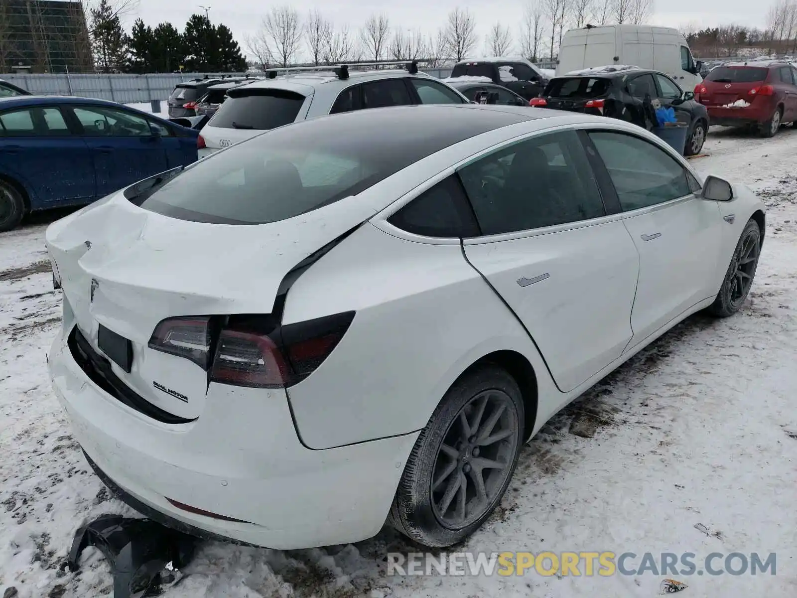 4 Photograph of a damaged car 5YJ3E1EA2LF794303 TESLA MODEL 3 2020