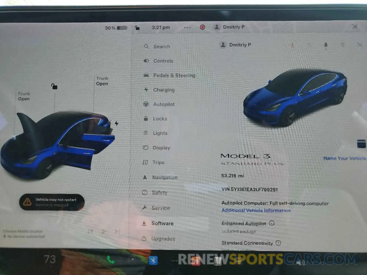 9 Photograph of a damaged car 5YJ3E1EA2LF799291 TESLA MODEL 3 2020