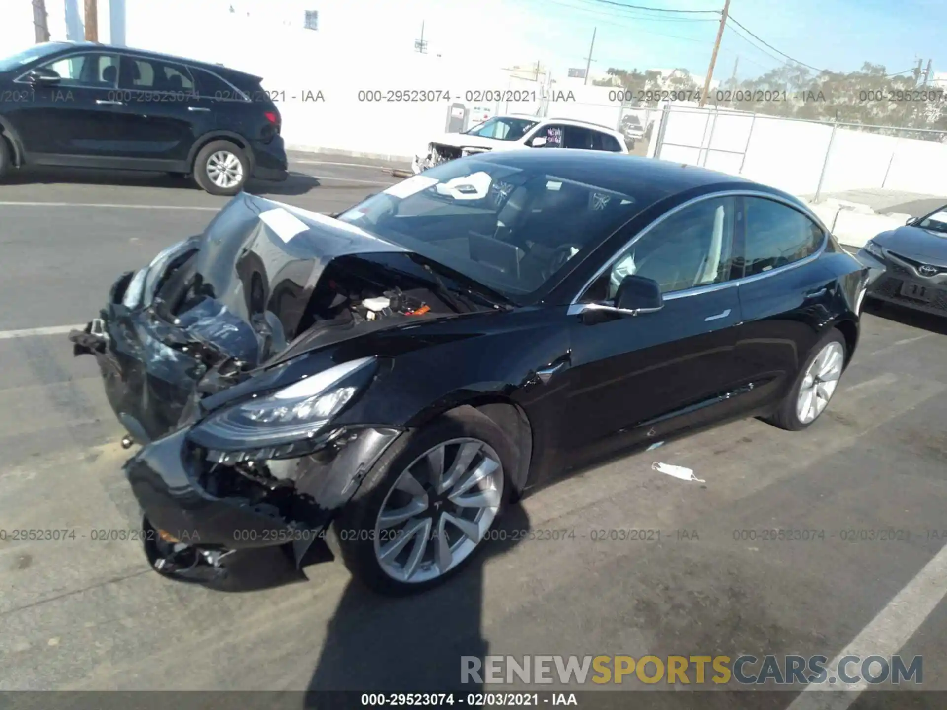 2 Photograph of a damaged car 5YJ3E1EA2LF806062 TESLA MODEL 3 2020