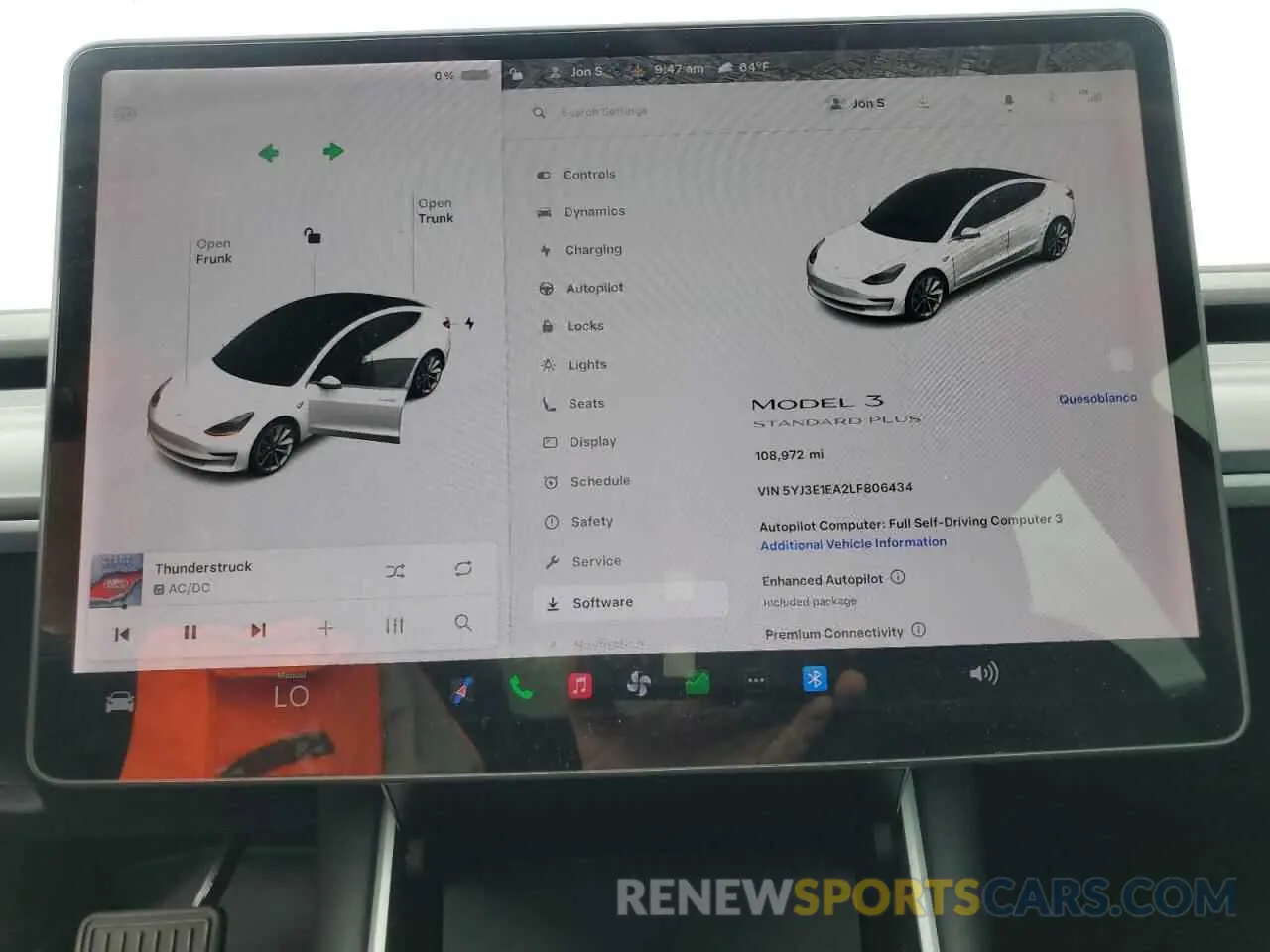 9 Photograph of a damaged car 5YJ3E1EA2LF806434 TESLA MODEL 3 2020