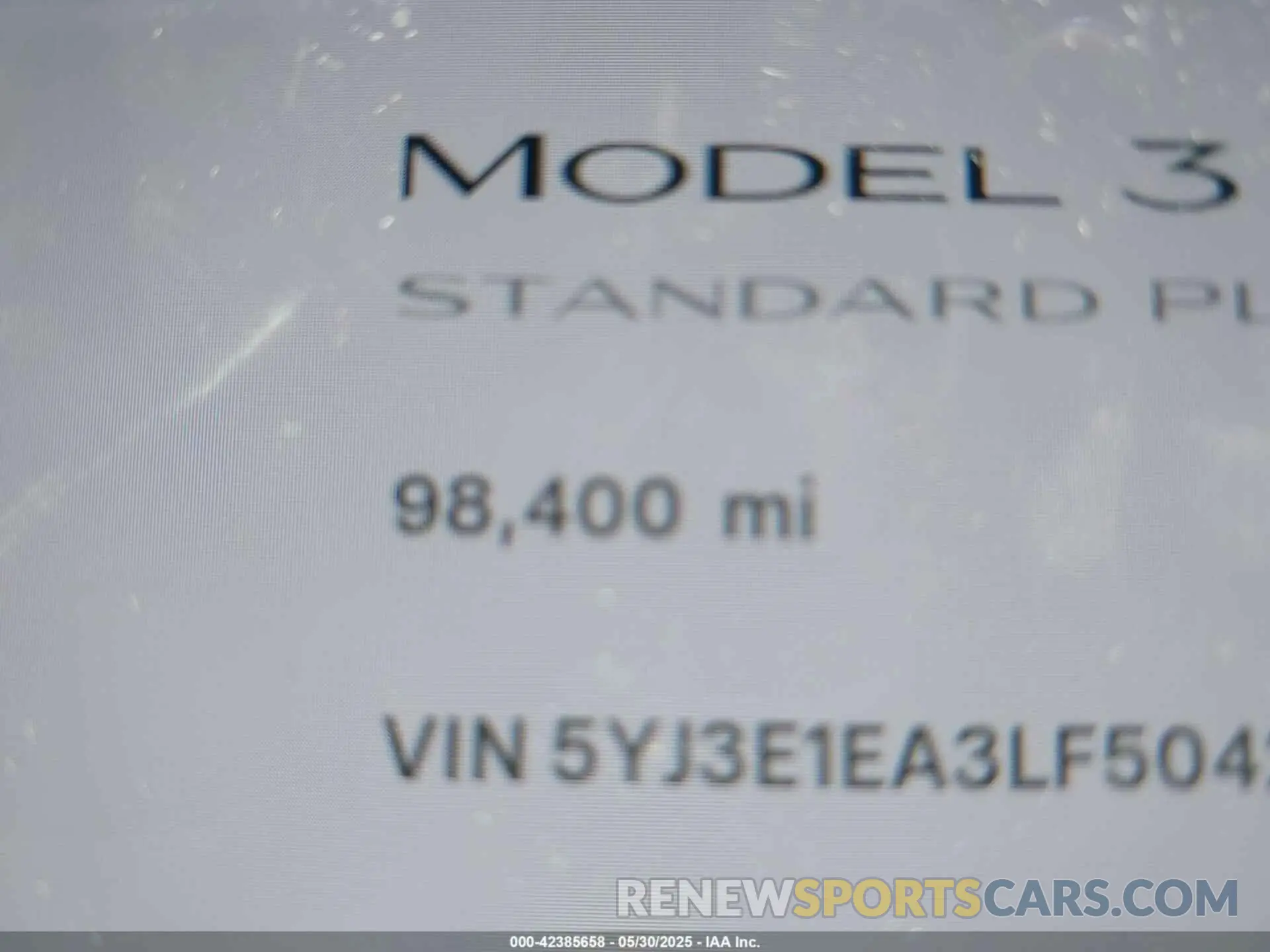 14 Photograph of a damaged car 5YJ3E1EA3LF504232 TESLA MODEL 3 2020