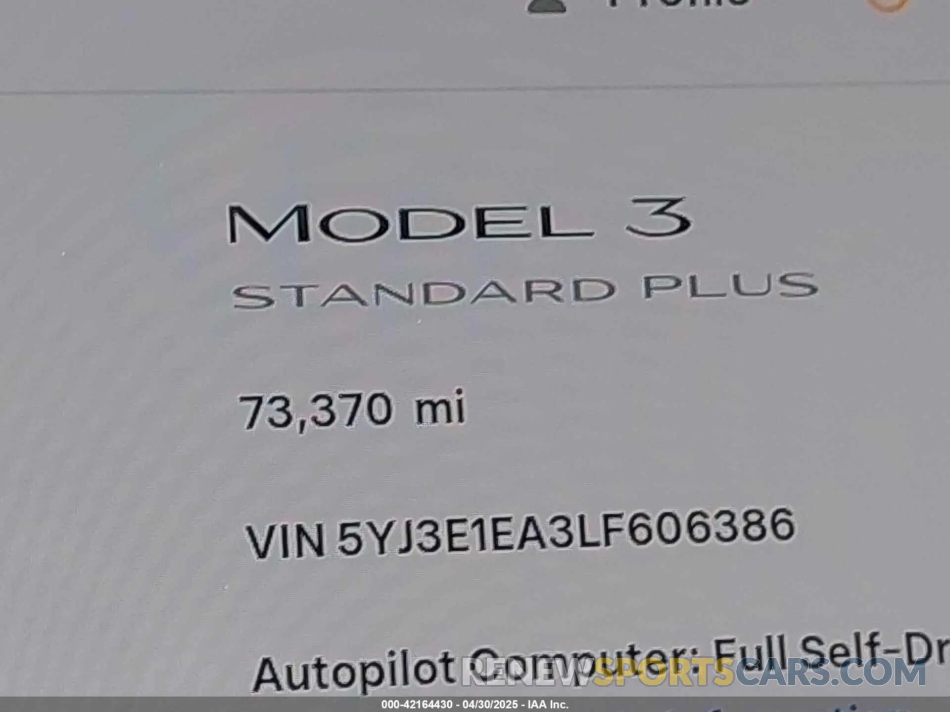 15 Photograph of a damaged car 5YJ3E1EA3LF606386 TESLA MODEL 3 2020