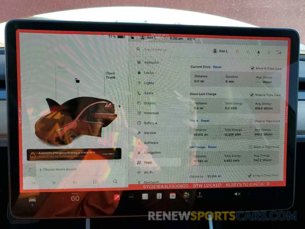 9 Photograph of a damaged car 5YJ3E1EA3LF630820 TESLA MODEL 3 2020