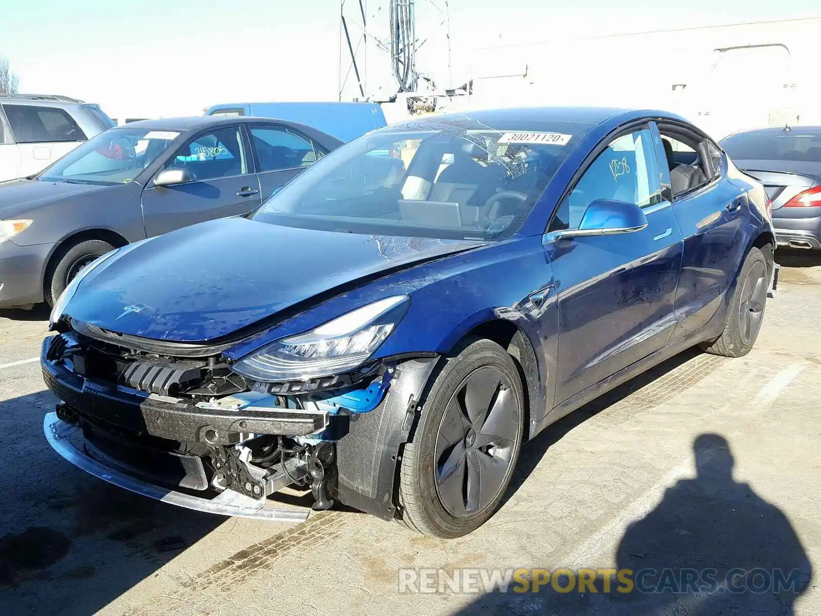 2 Photograph of a damaged car 5YJ3E1EA3LF631224 TESLA MODEL 3 2020