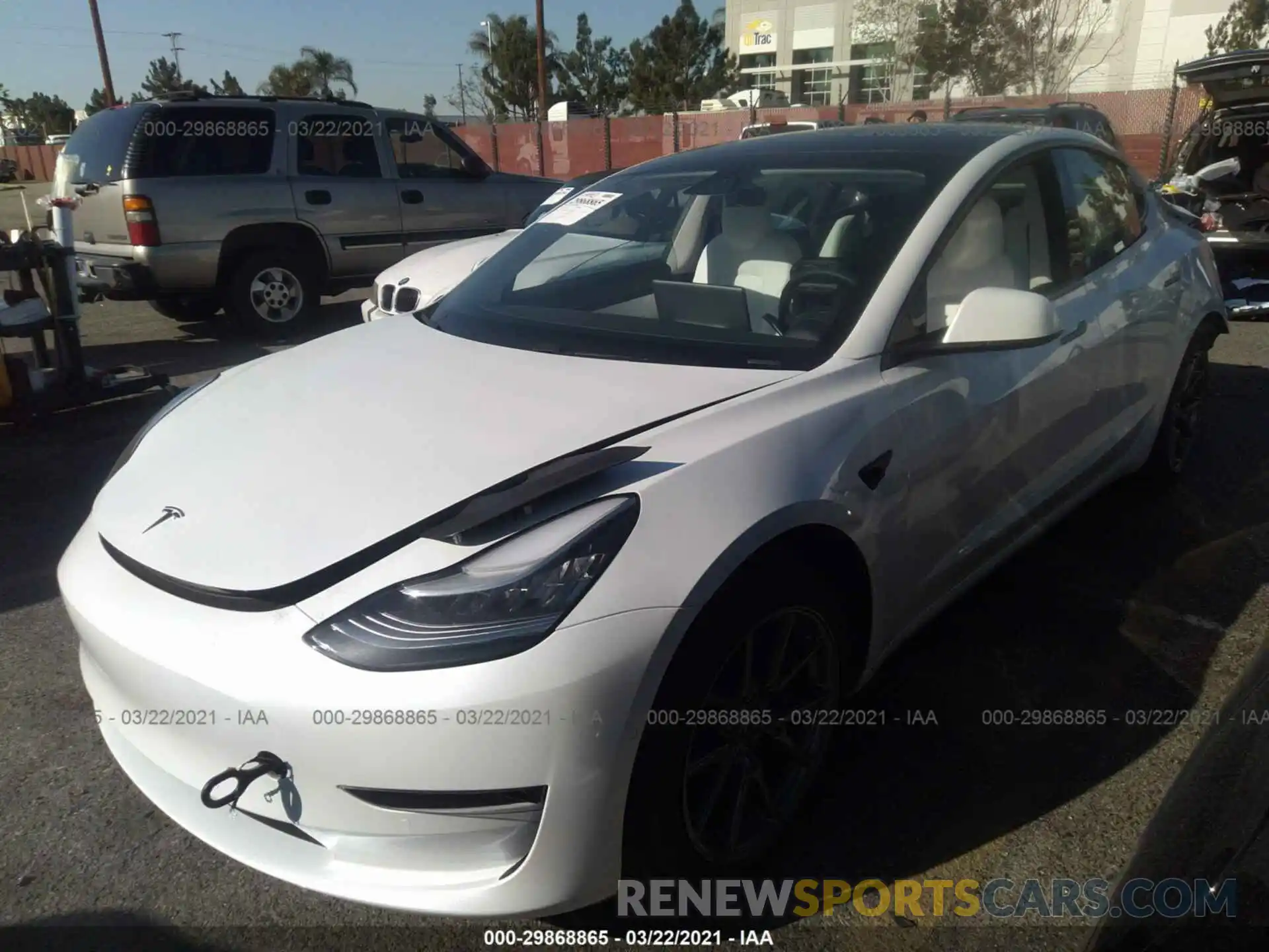 2 Photograph of a damaged car 5YJ3E1EA3LF710070 TESLA MODEL 3 2020