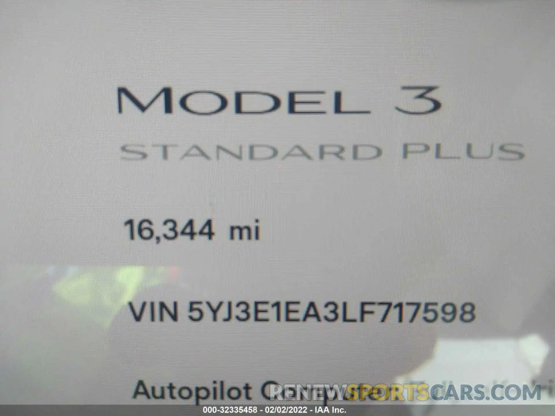 7 Photograph of a damaged car 5YJ3E1EA3LF717598 TESLA MODEL 3 2020