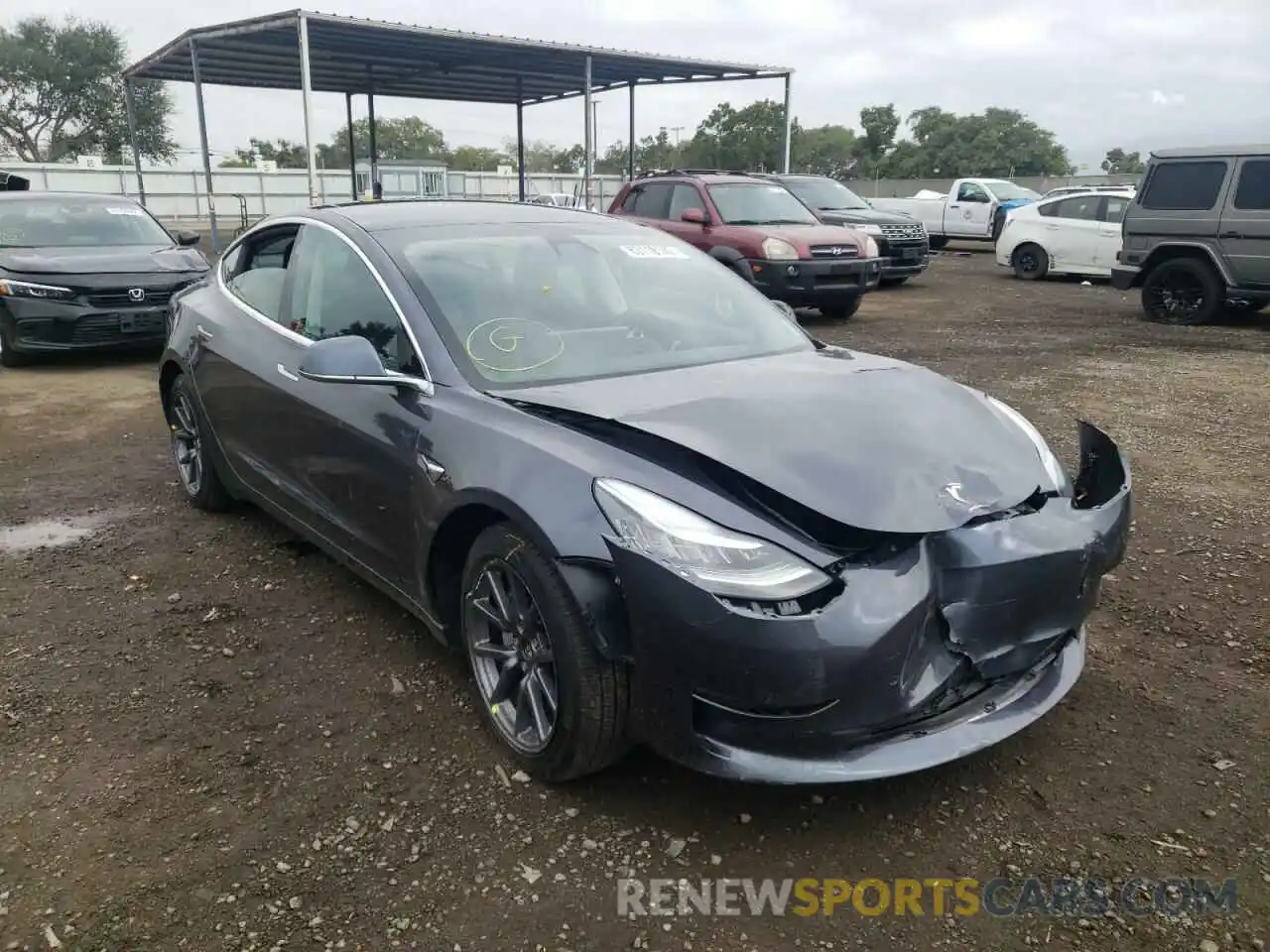 1 Photograph of a damaged car 5YJ3E1EA3LF739374 TESLA MODEL 3 2020