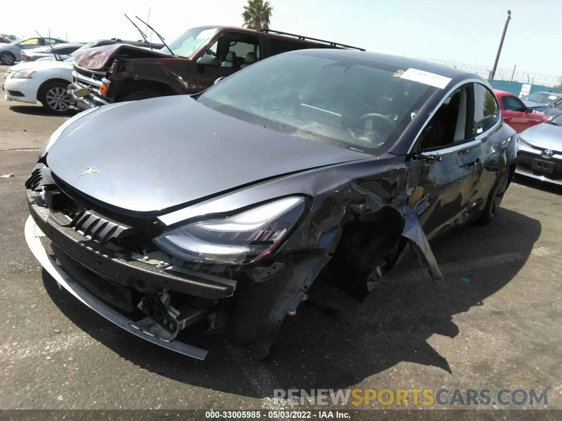 2 Photograph of a damaged car 5YJ3E1EA3LF743487 TESLA MODEL 3 2020