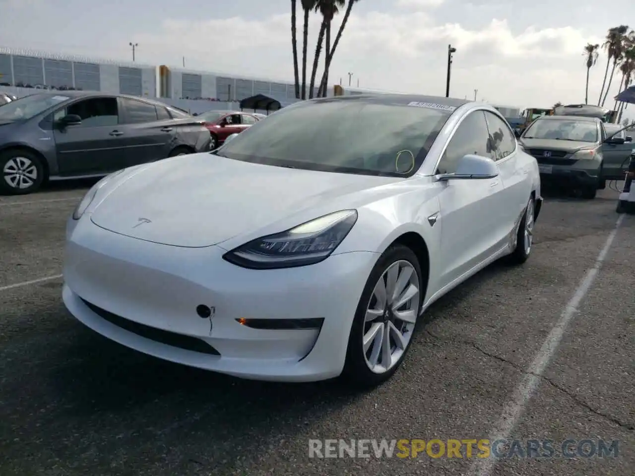 2 Photograph of a damaged car 5YJ3E1EA3LF744087 TESLA MODEL 3 2020