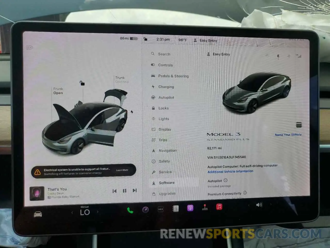 9 Photograph of a damaged car 5YJ3E1EA3LF745546 TESLA MODEL 3 2020