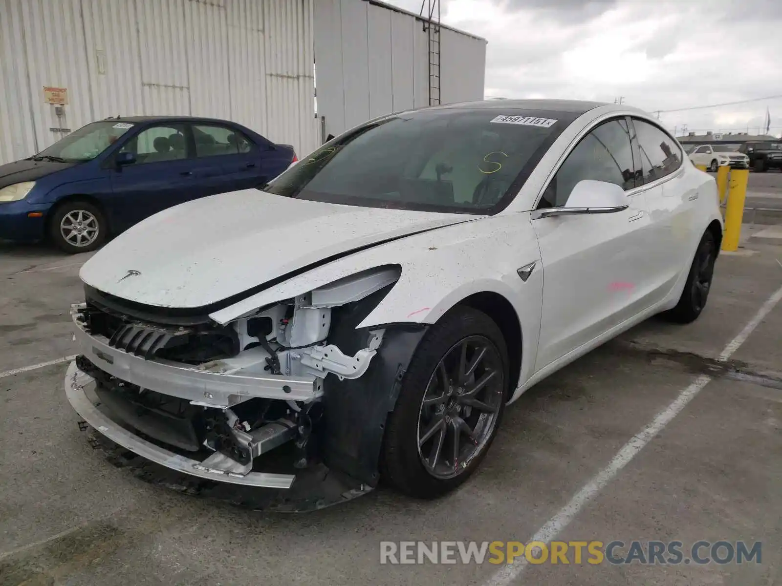 2 Photograph of a damaged car 5YJ3E1EA3LF805065 TESLA MODEL 3 2020