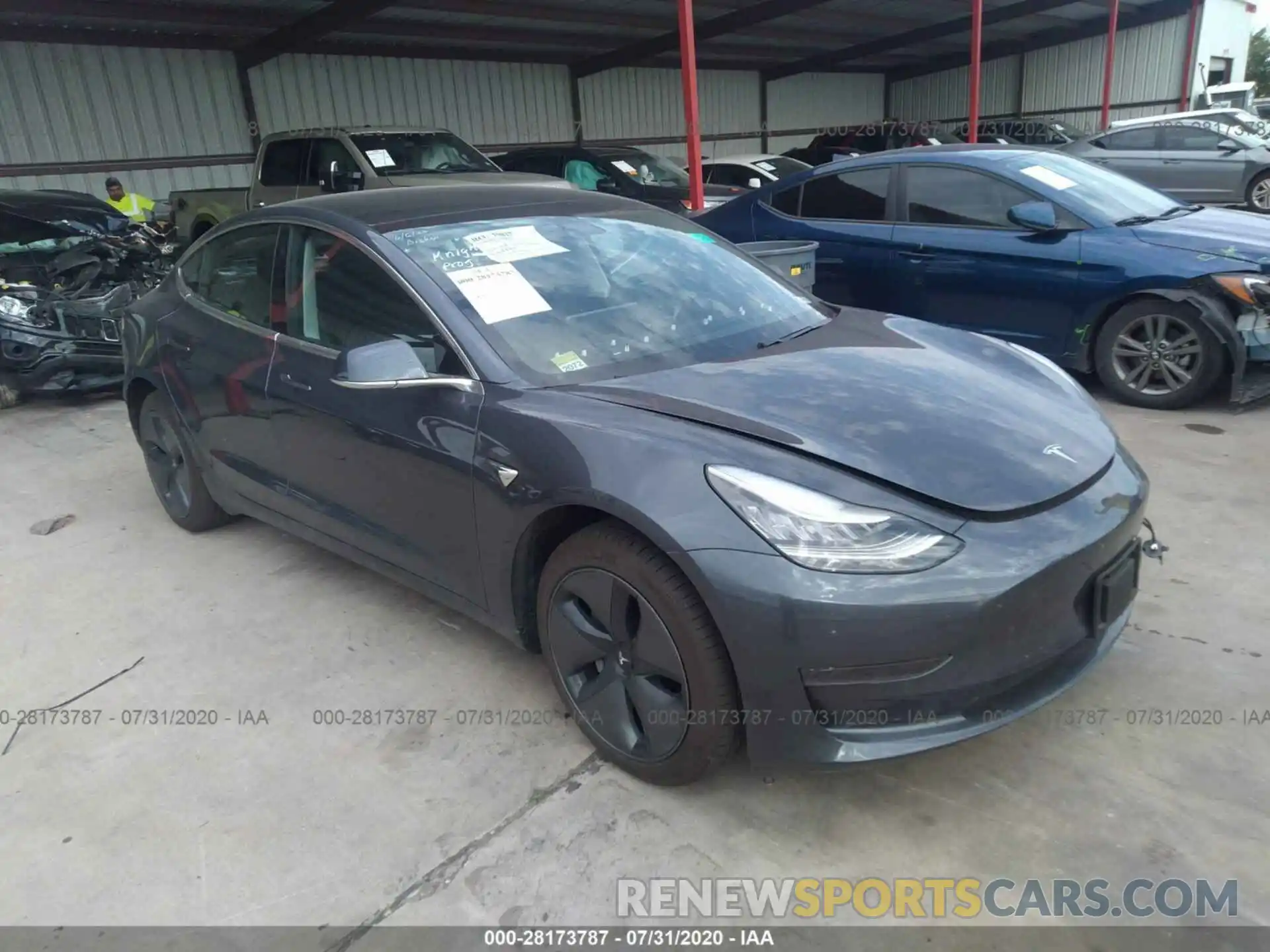 1 Photograph of a damaged car 5YJ3E1EA4LF495928 TESLA MODEL 3 2020