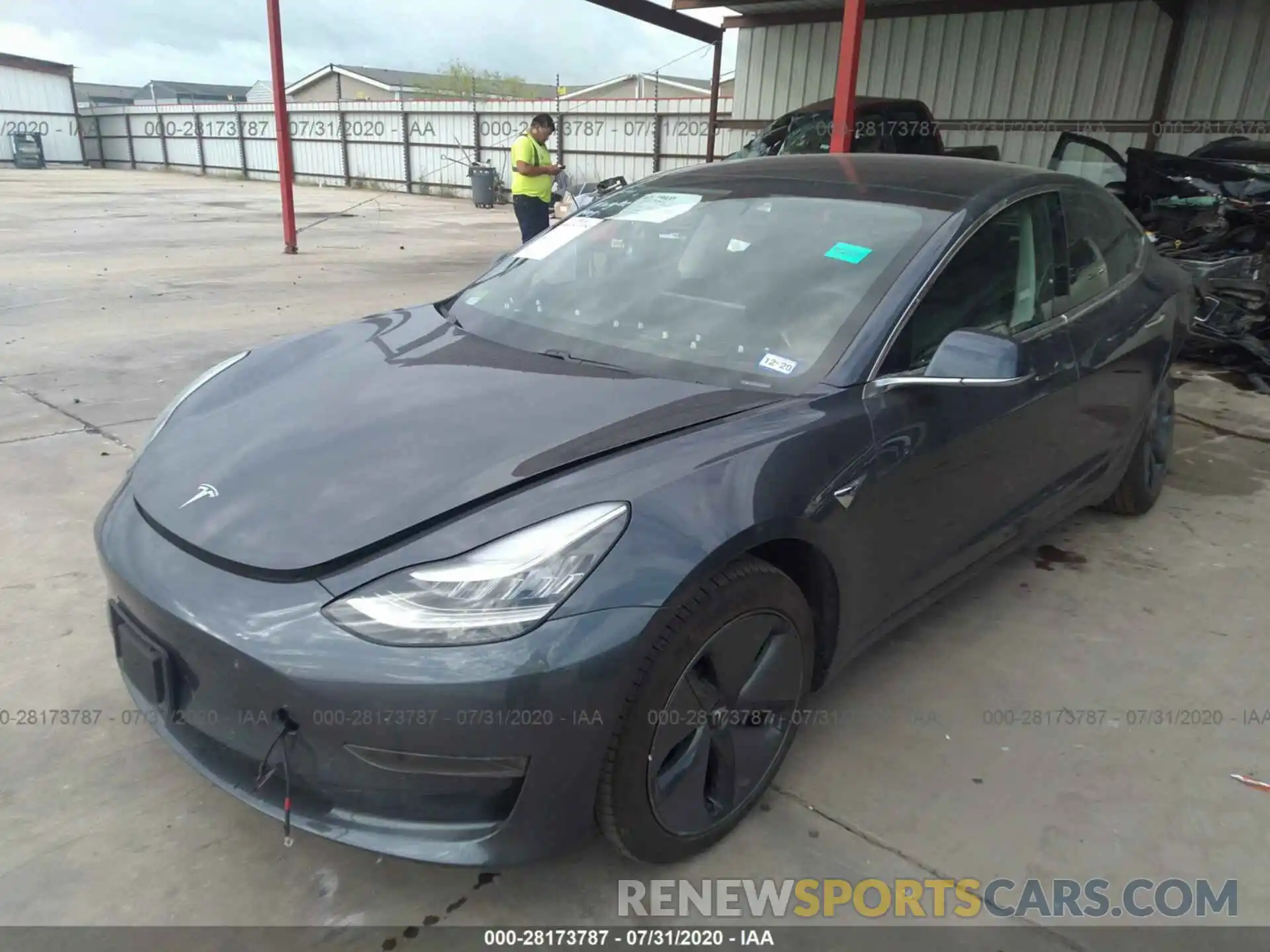 2 Photograph of a damaged car 5YJ3E1EA4LF495928 TESLA MODEL 3 2020