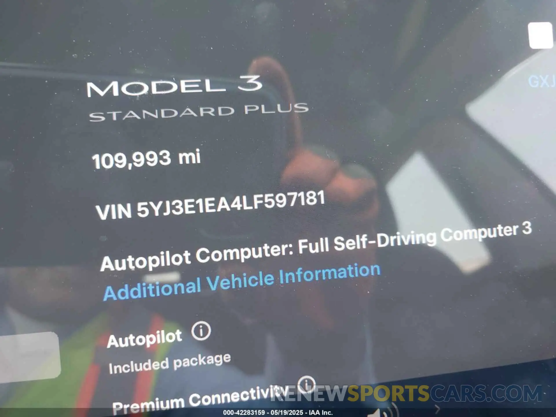 7 Photograph of a damaged car 5YJ3E1EA4LF597181 TESLA MODEL 3 2020