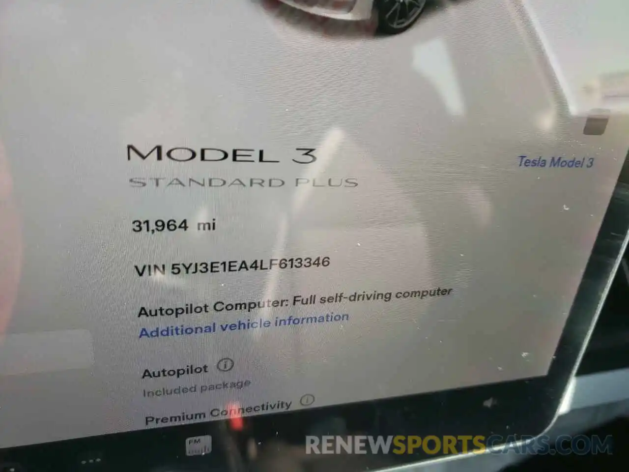 8 Photograph of a damaged car 5YJ3E1EA4LF613346 TESLA MODEL 3 2020