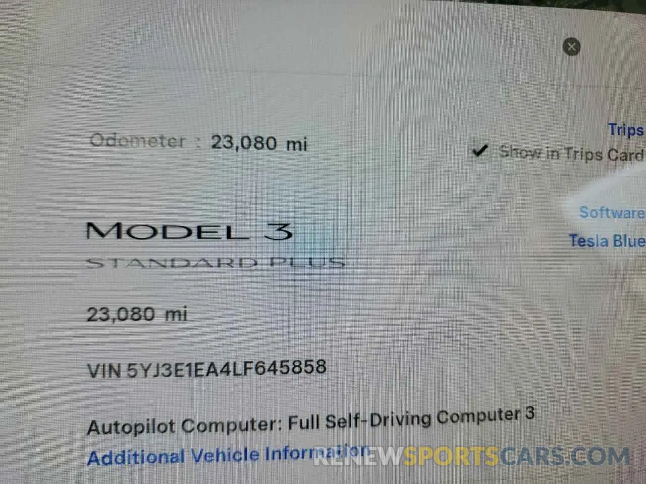 9 Photograph of a damaged car 5YJ3E1EA4LF645858 TESLA MODEL 3 2020