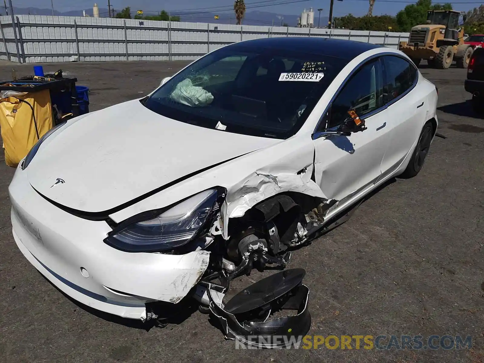 2 Photograph of a damaged car 5YJ3E1EA4LF745149 TESLA MODEL 3 2020