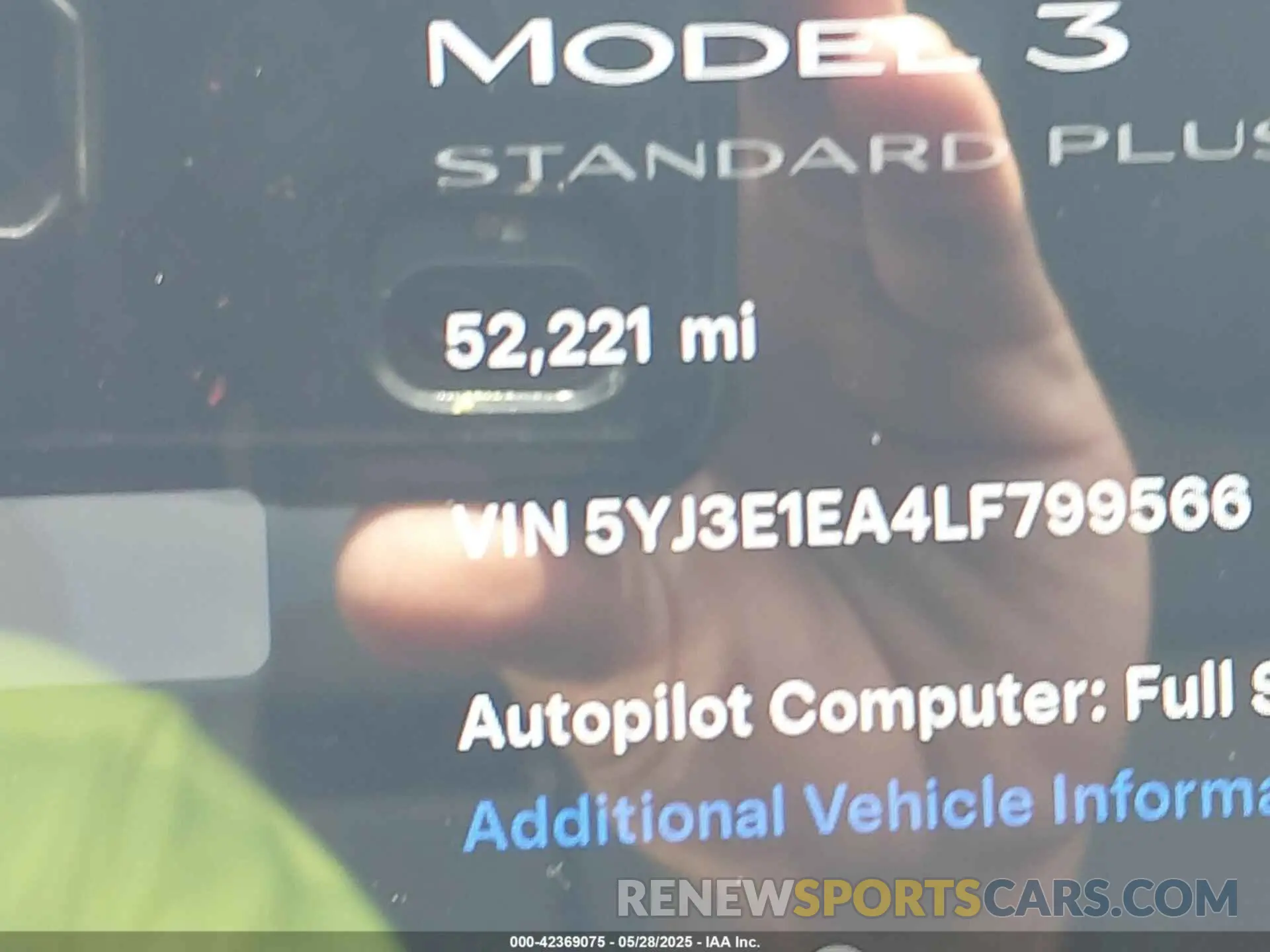 15 Photograph of a damaged car 5YJ3E1EA4LF799566 TESLA MODEL 3 2020