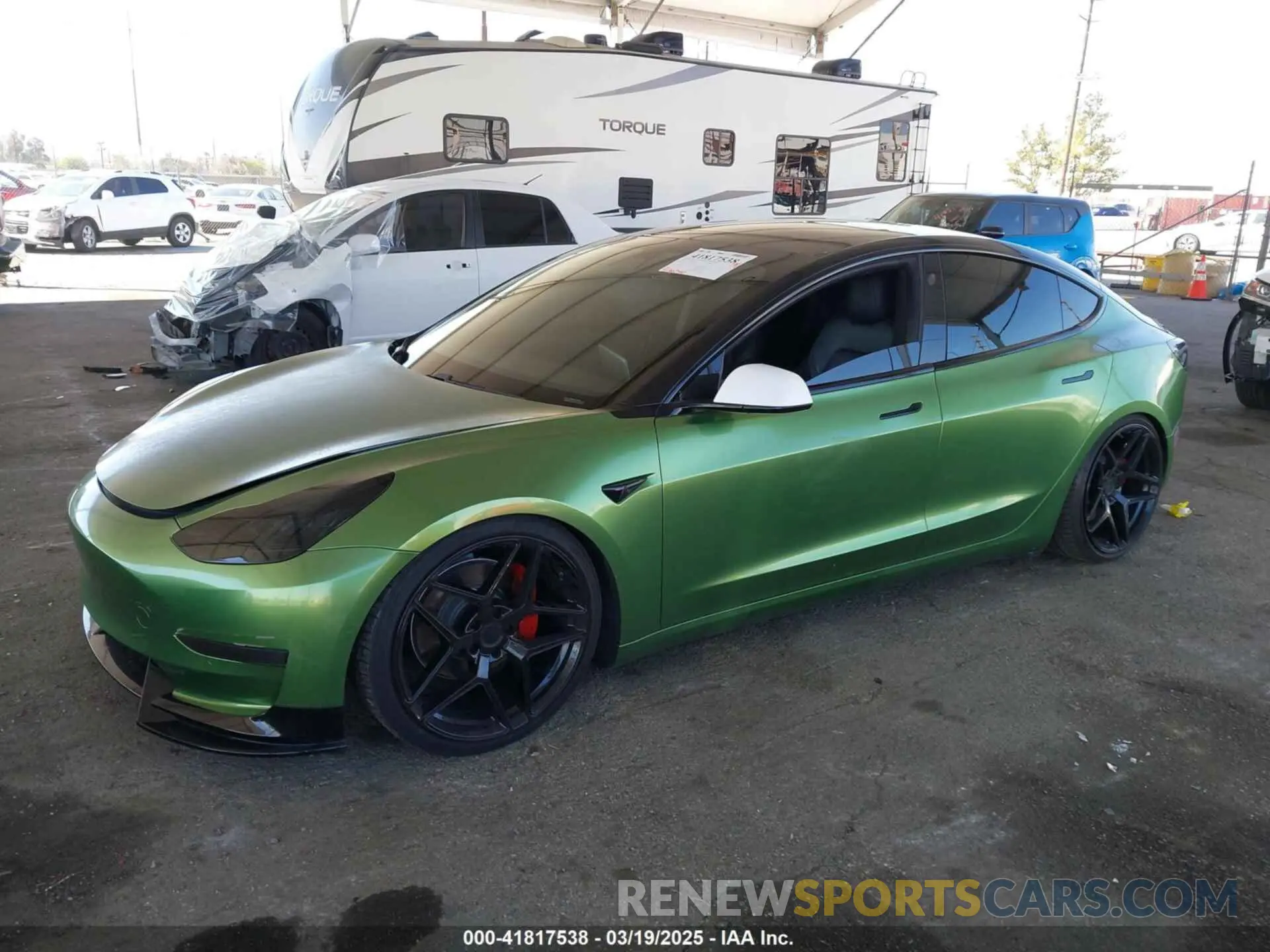 2 Photograph of a damaged car 5YJ3E1EA4LF799650 TESLA MODEL 3 2020
