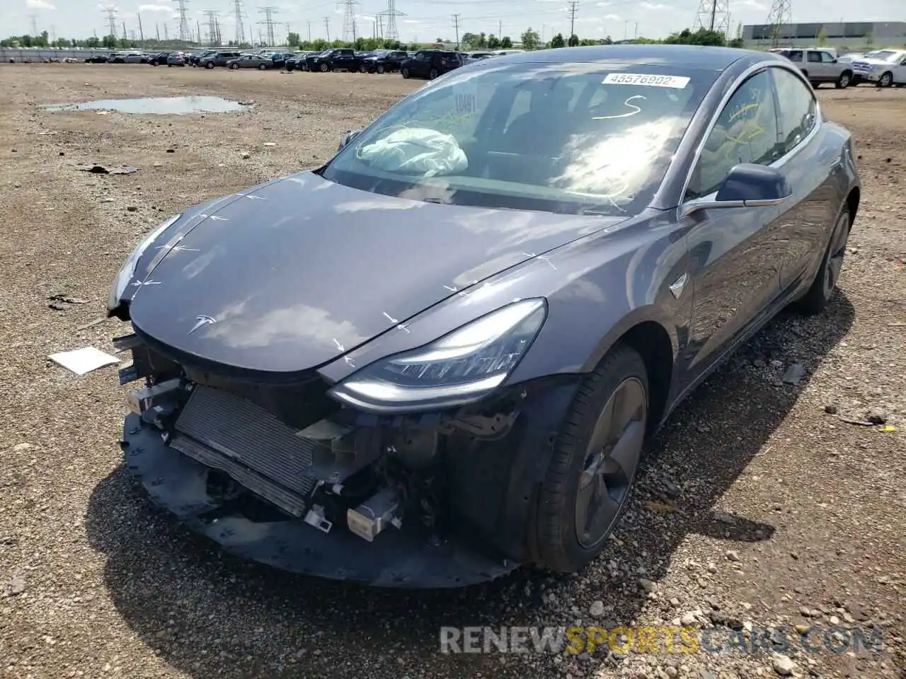 2 Photograph of a damaged car 5YJ3E1EA5LF495906 TESLA MODEL 3 2020