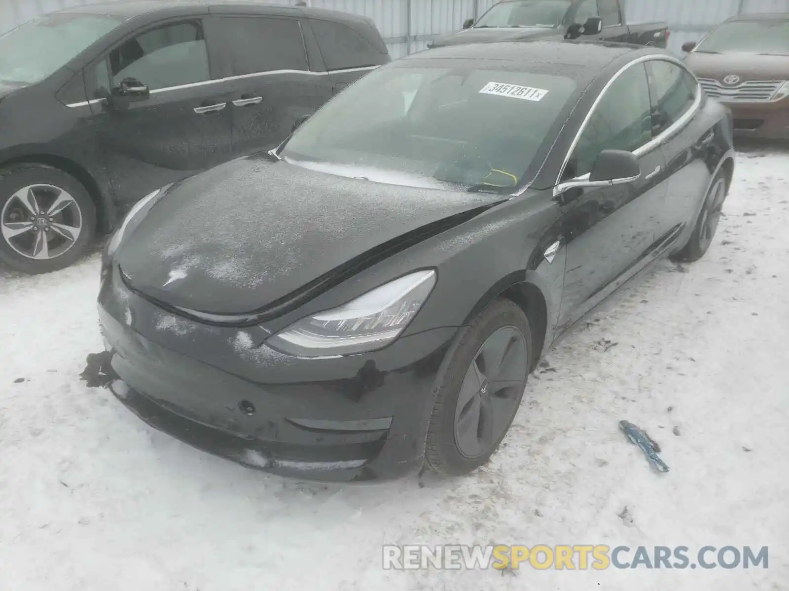 2 Photograph of a damaged car 5YJ3E1EA5LF540018 TESLA MODEL 3 2020