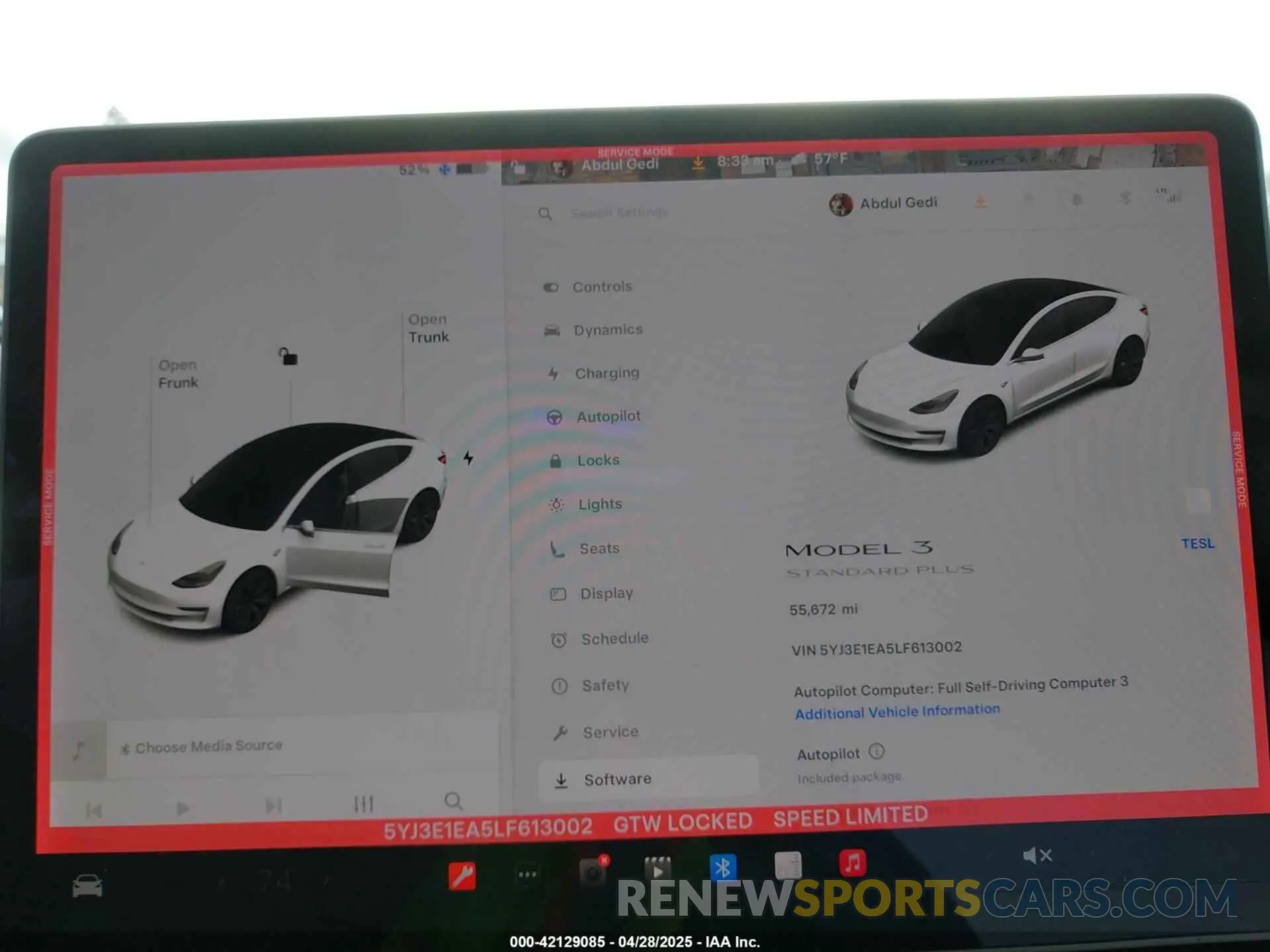 7 Photograph of a damaged car 5YJ3E1EA5LF613002 TESLA MODEL 3 2020