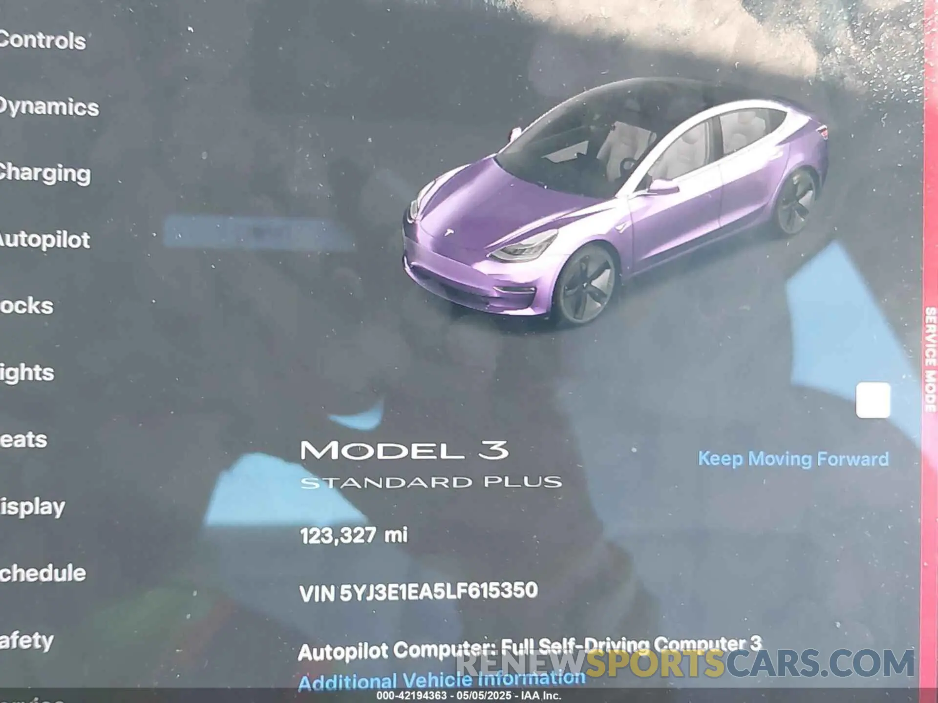 15 Photograph of a damaged car 5YJ3E1EA5LF615350 TESLA MODEL 3 2020
