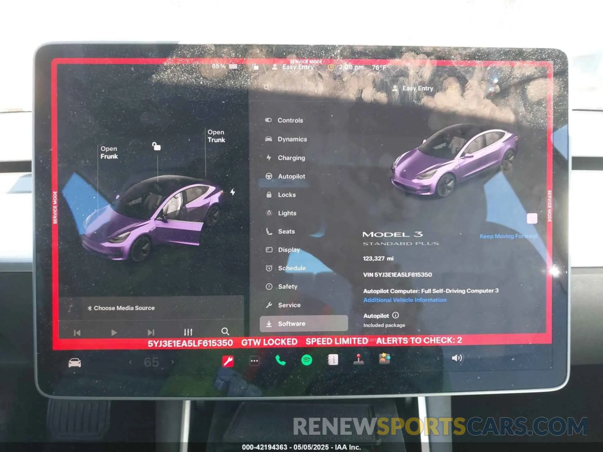 7 Photograph of a damaged car 5YJ3E1EA5LF615350 TESLA MODEL 3 2020