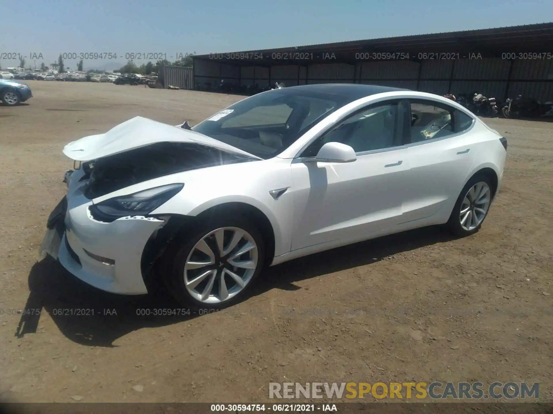 2 Photograph of a damaged car 5YJ3E1EA5LF615994 TESLA MODEL 3 2020