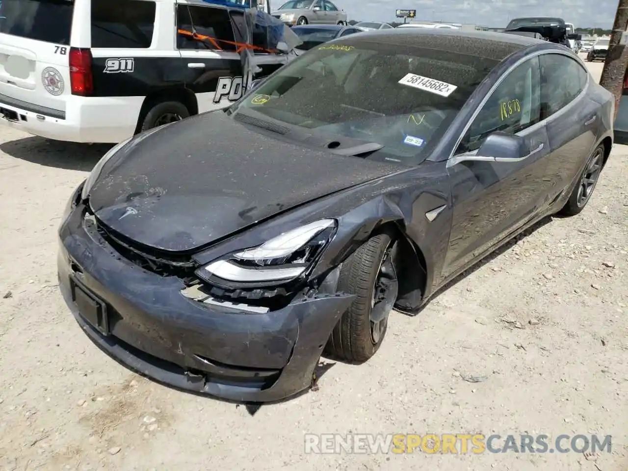 2 Photograph of a damaged car 5YJ3E1EA5LF630205 TESLA MODEL 3 2020