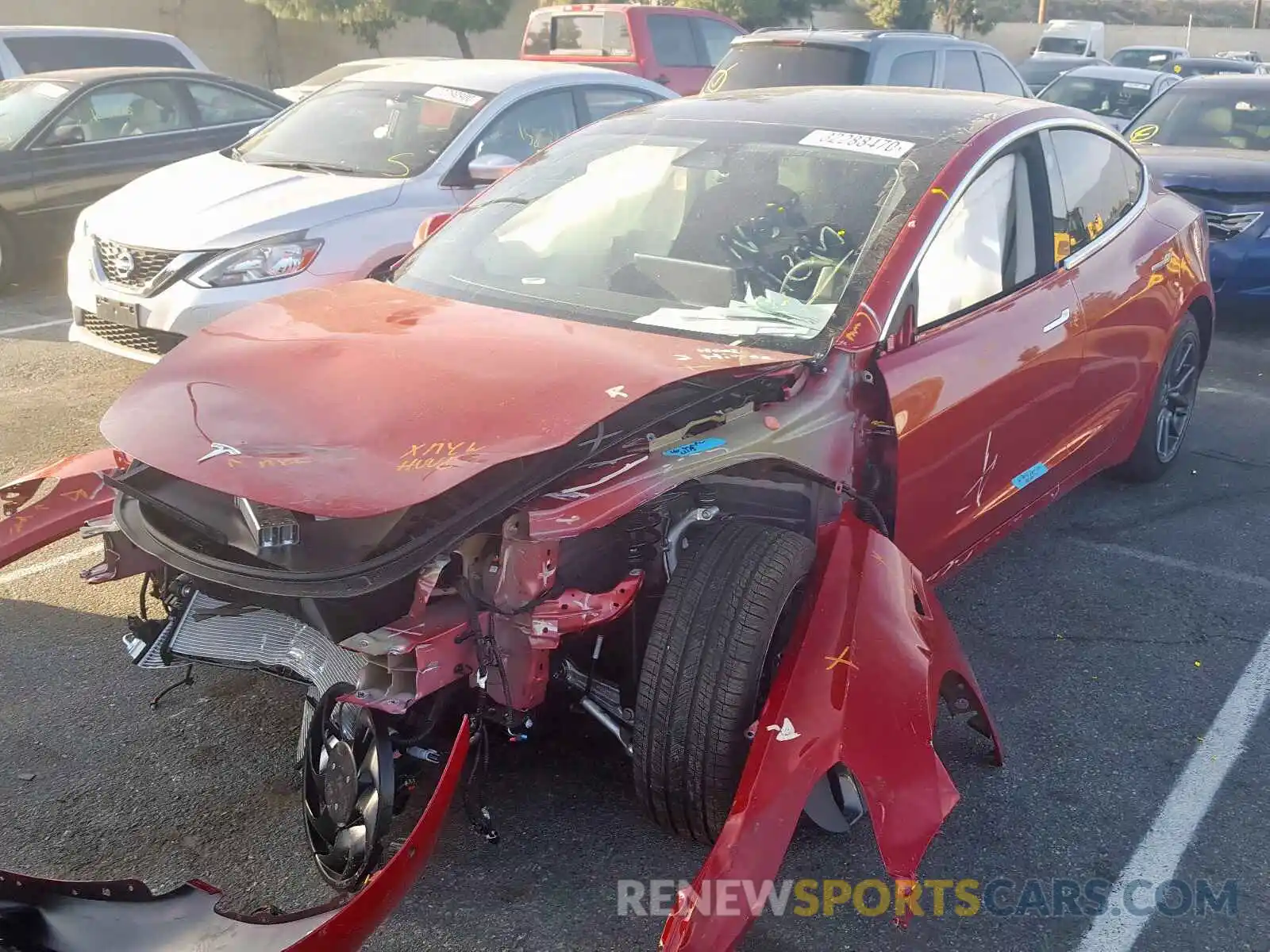 2 Photograph of a damaged car 5YJ3E1EA5LF630835 TESLA MODEL 3 2020