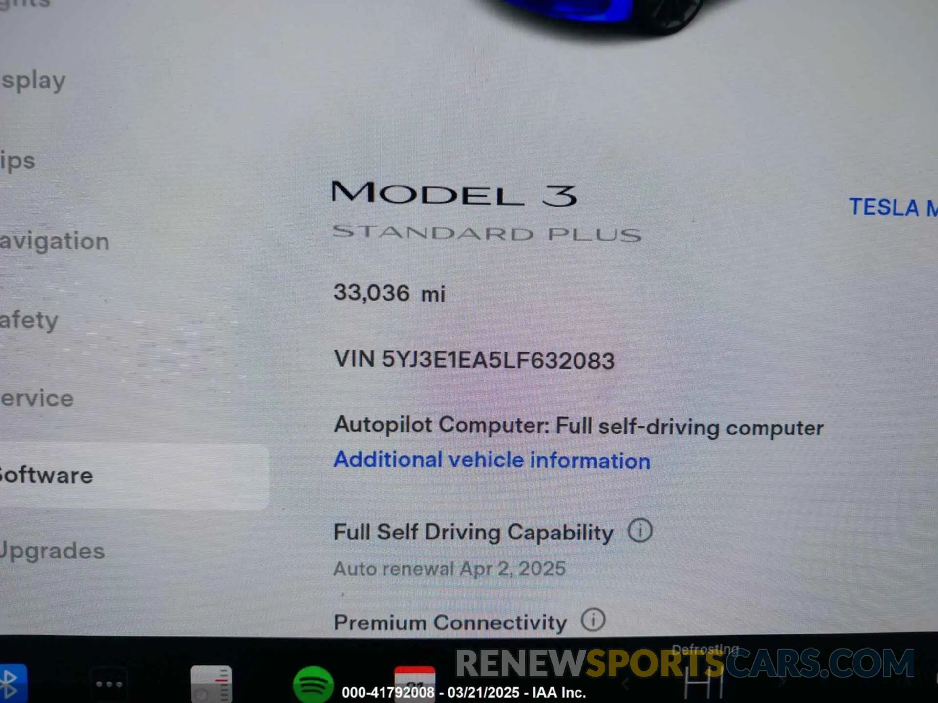 15 Photograph of a damaged car 5YJ3E1EA5LF632083 TESLA MODEL 3 2020