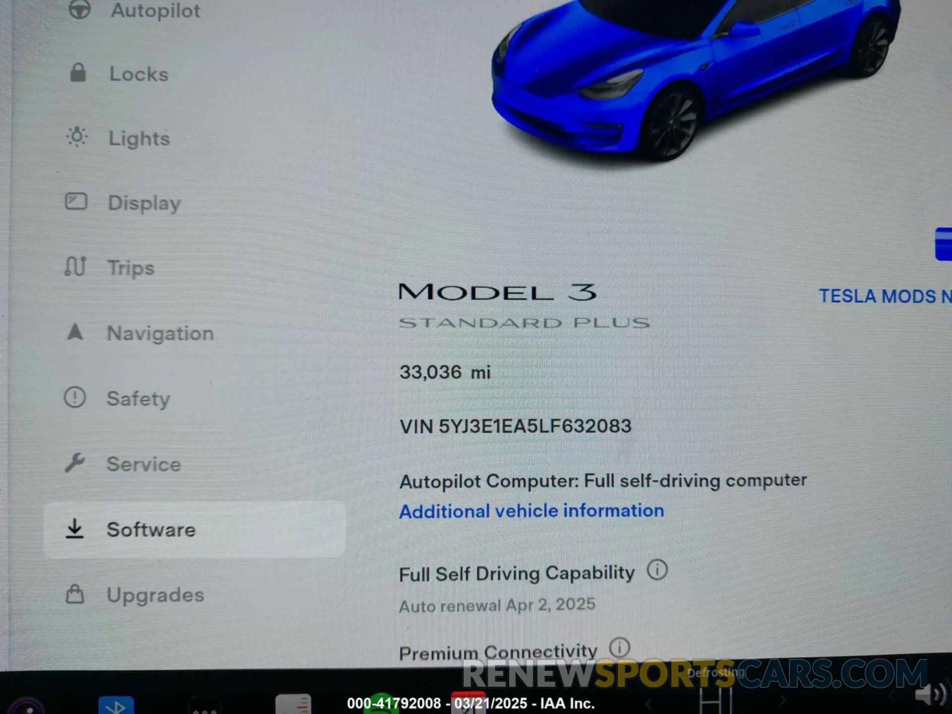 7 Photograph of a damaged car 5YJ3E1EA5LF632083 TESLA MODEL 3 2020