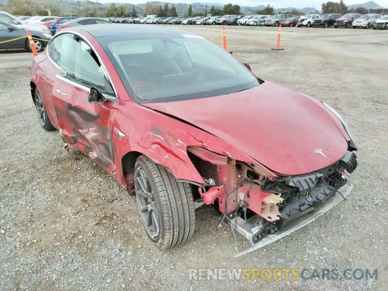 1 Photograph of a damaged car 5YJ3E1EA5LF644492 TESLA MODEL 3 2020