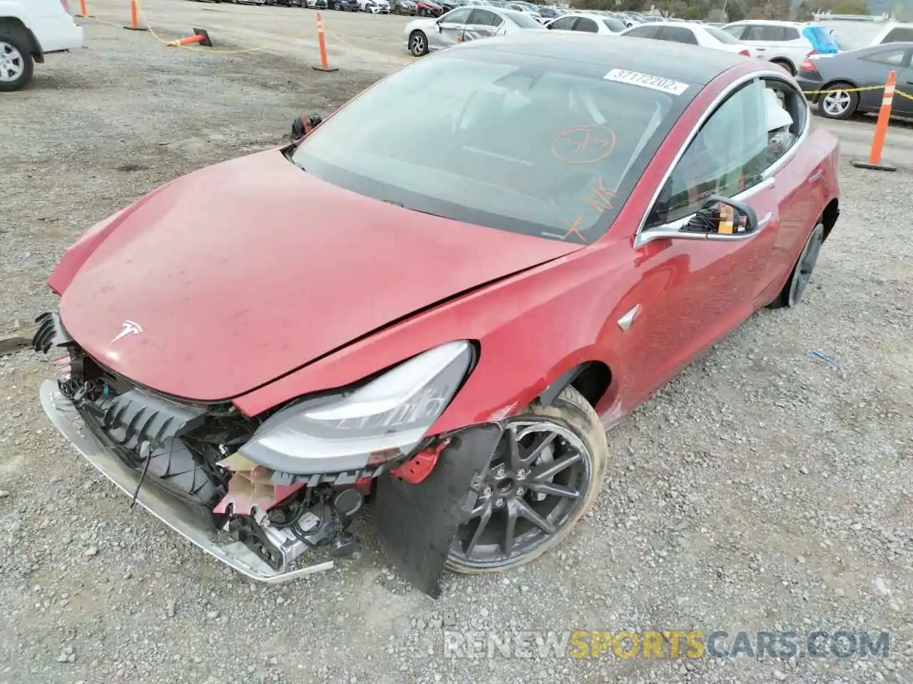 2 Photograph of a damaged car 5YJ3E1EA5LF644492 TESLA MODEL 3 2020