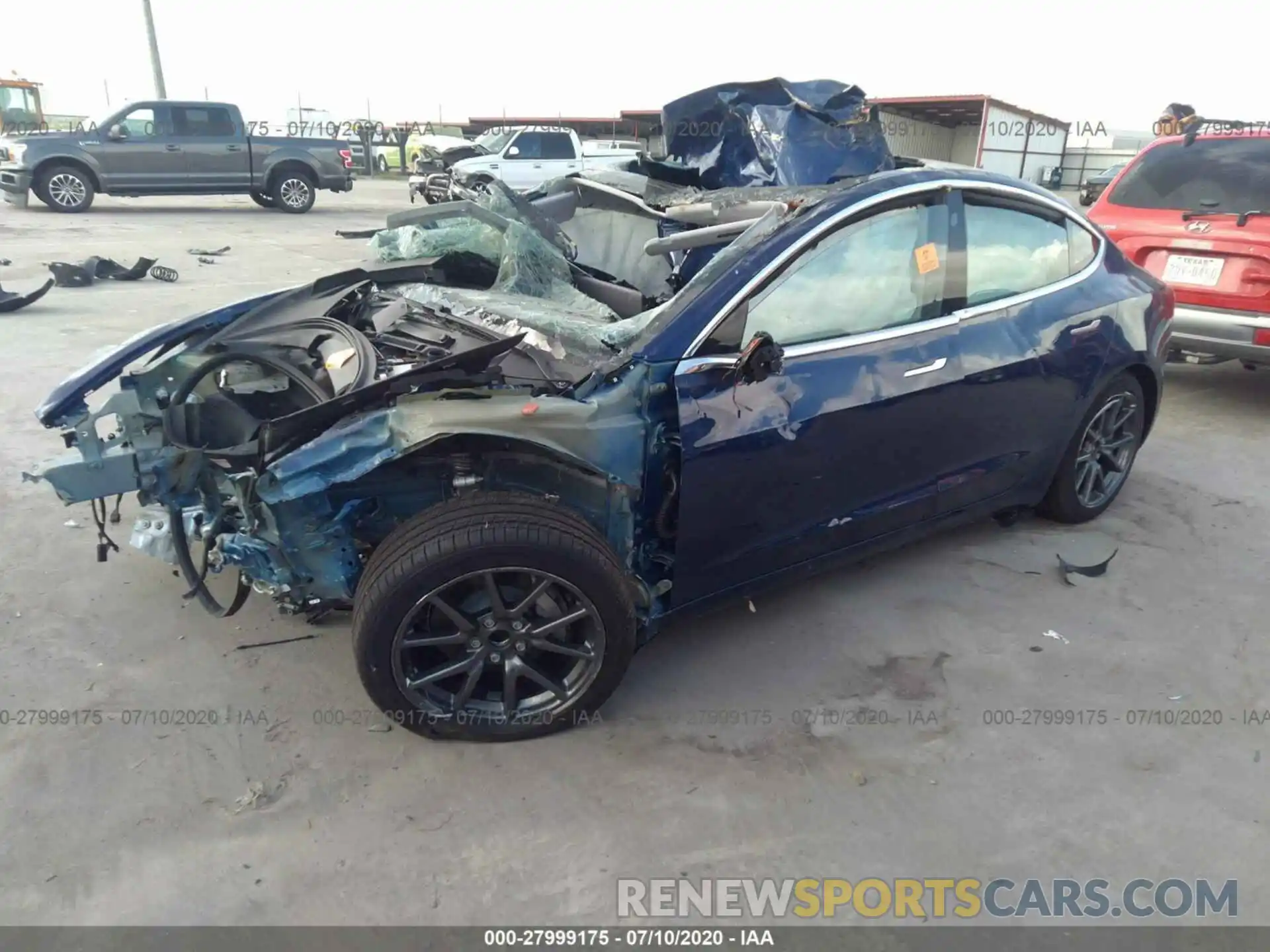 2 Photograph of a damaged car 5YJ3E1EA5LF658442 TESLA MODEL 3 2020