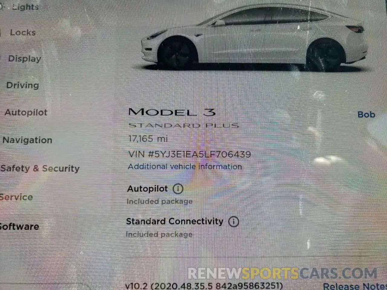 8 Photograph of a damaged car 5YJ3E1EA5LF706439 TESLA MODEL 3 2020