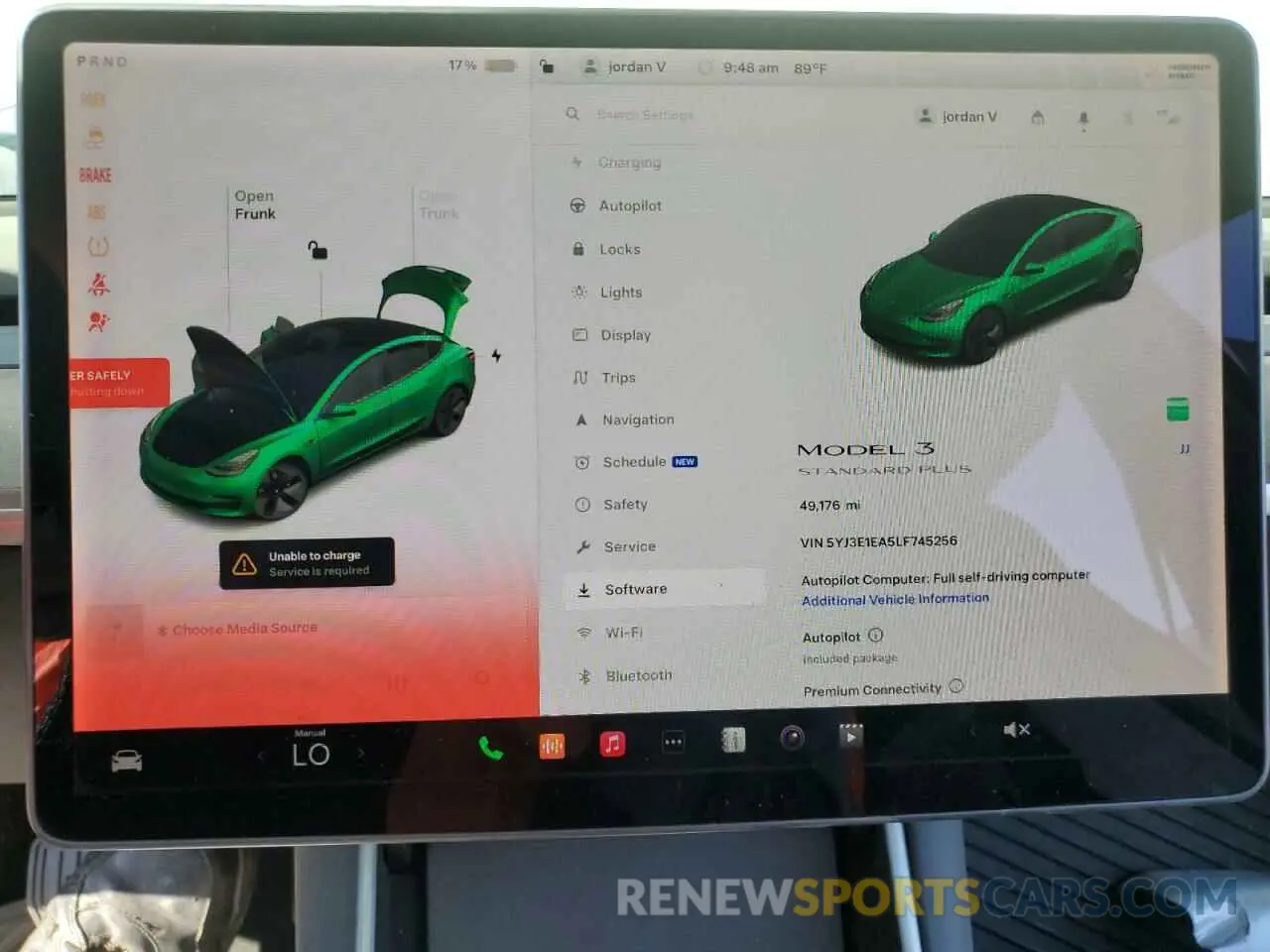 9 Photograph of a damaged car 5YJ3E1EA5LF745256 TESLA MODEL 3 2020