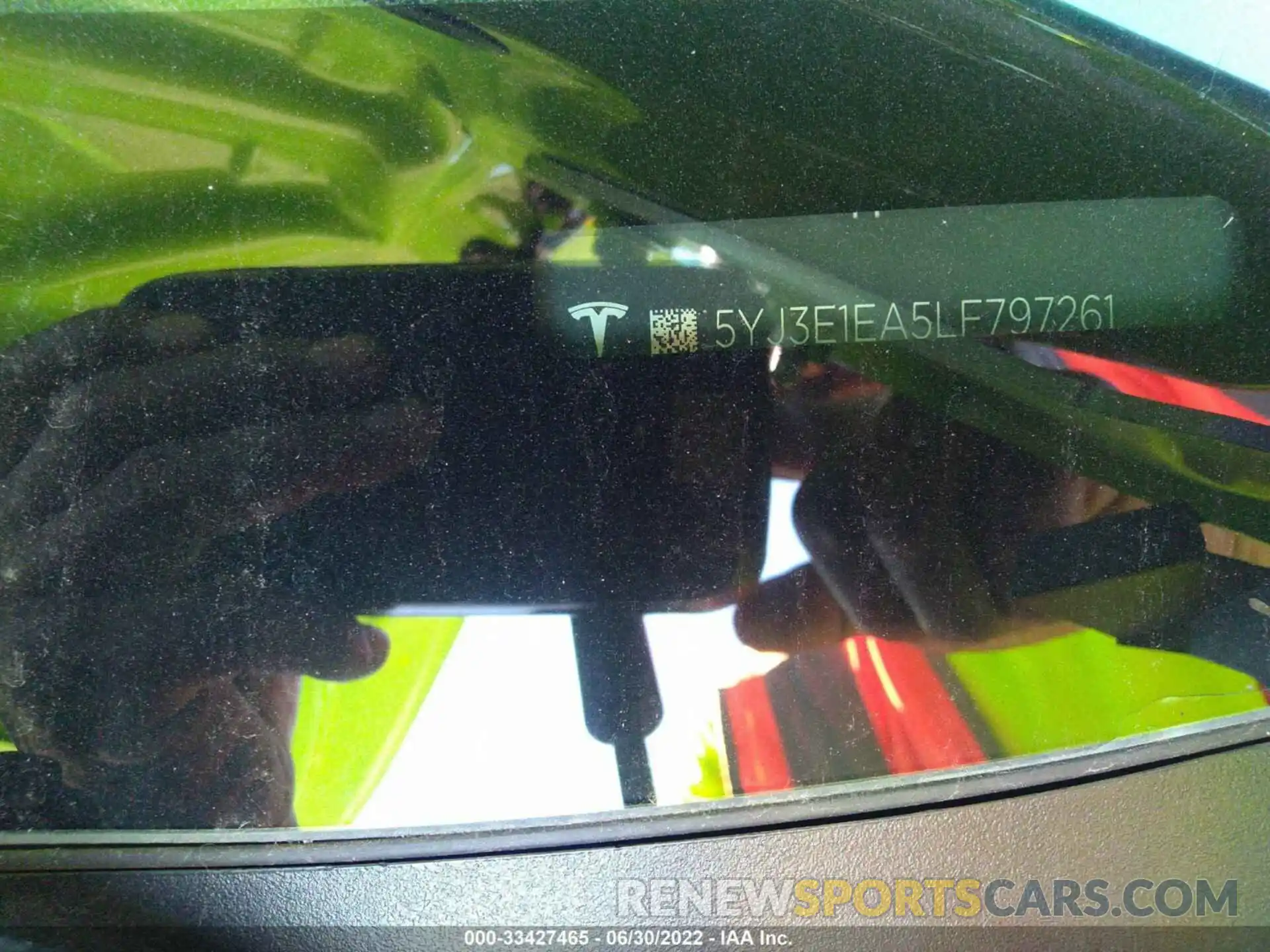 9 Photograph of a damaged car 5YJ3E1EA5LF797261 TESLA MODEL 3 2020