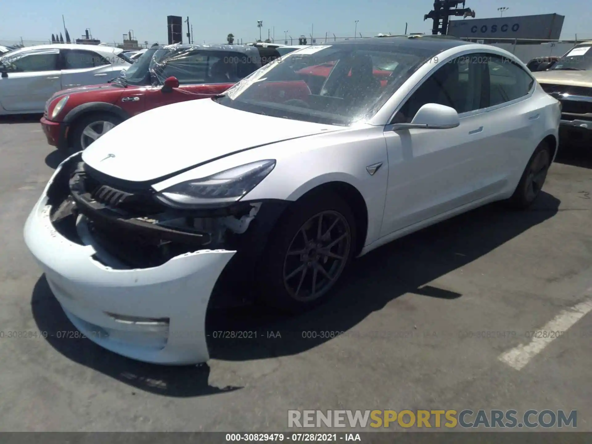 2 Photograph of a damaged car 5YJ3E1EA5LF799382 TESLA MODEL 3 2020