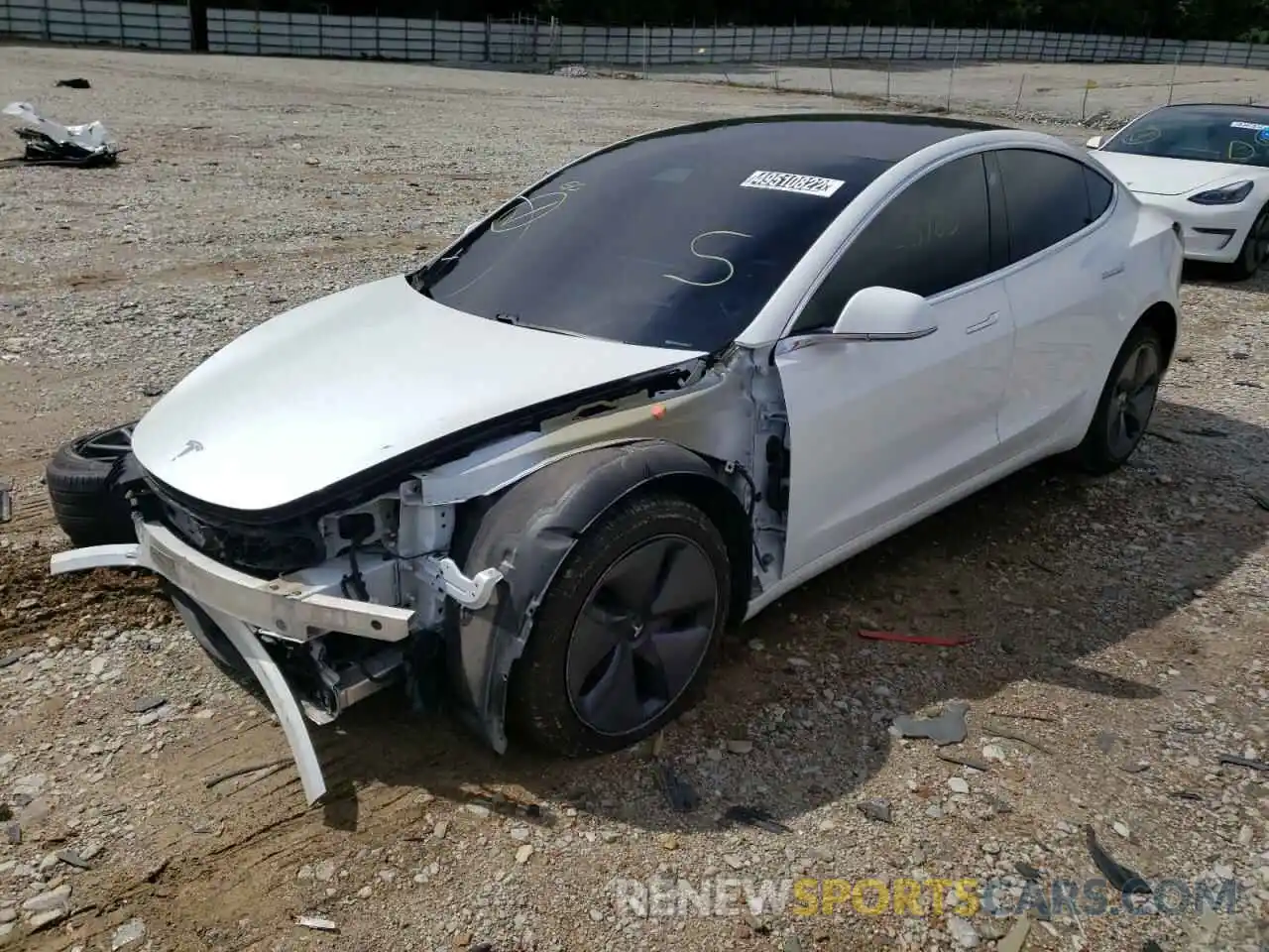 2 Photograph of a damaged car 5YJ3E1EA6LF598137 TESLA MODEL 3 2020