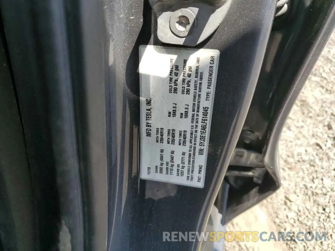 12 Photograph of a damaged car 5YJ3E1EA6LF614045 TESLA MODEL 3 2020