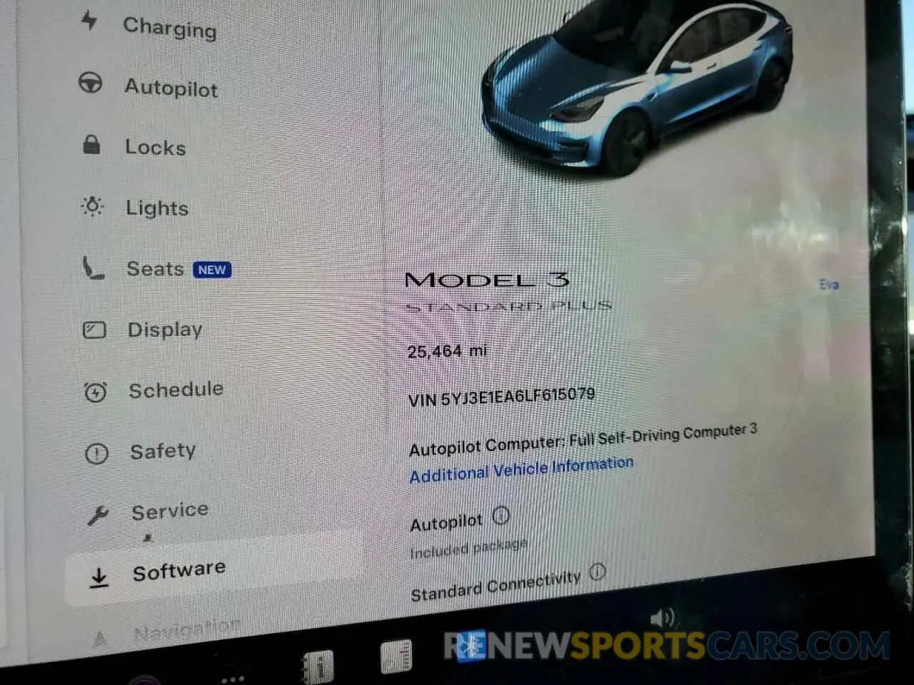 9 Photograph of a damaged car 5YJ3E1EA6LF615079 TESLA MODEL 3 2020