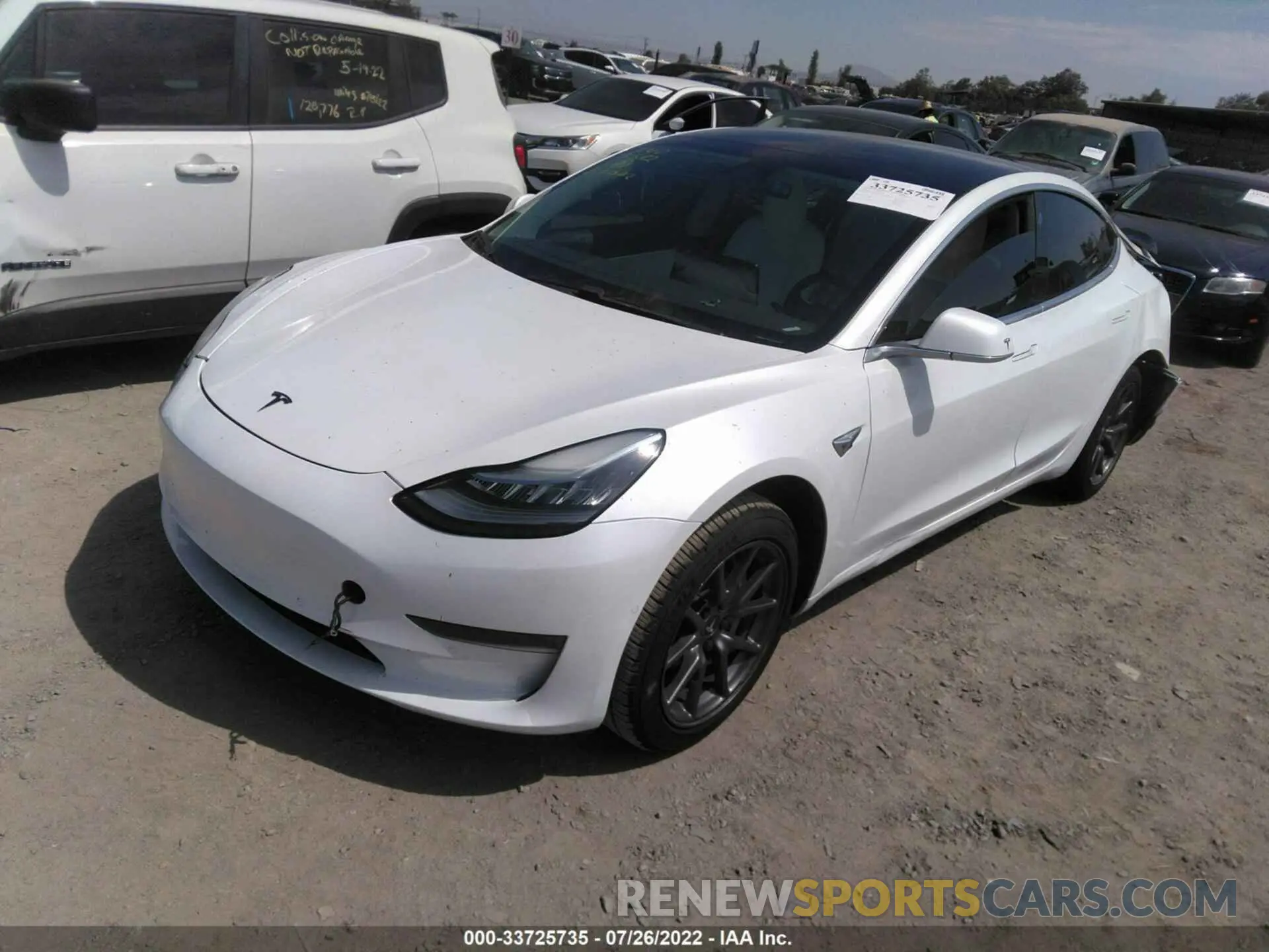 2 Photograph of a damaged car 5YJ3E1EA6LF615440 TESLA MODEL 3 2020